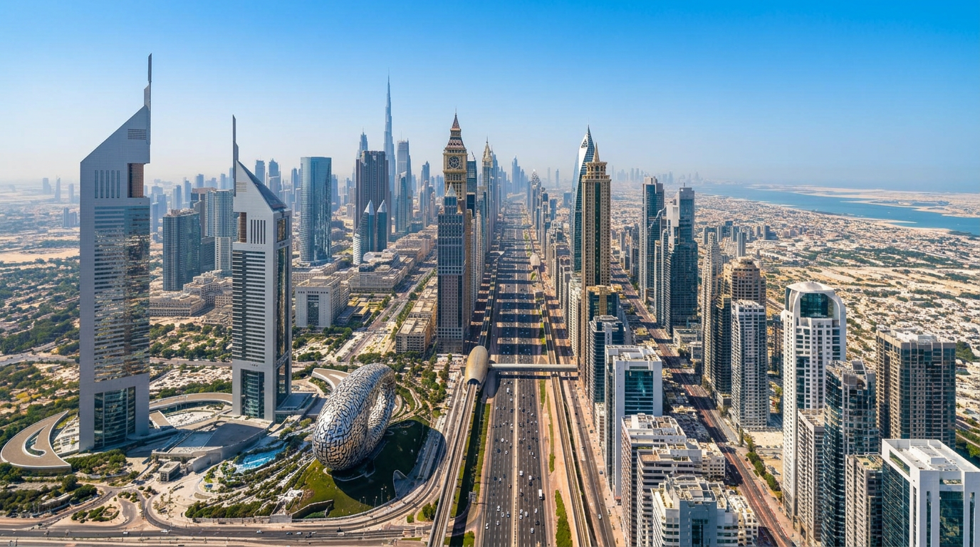 Dubai skyline at dusk
